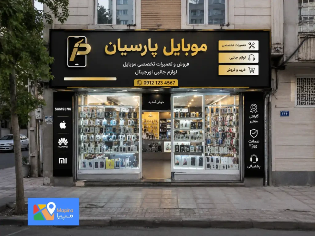 تصویر سردر مغازه ای در ایران که مناسب ثبت در گوگل مپه کسب و کار هاست